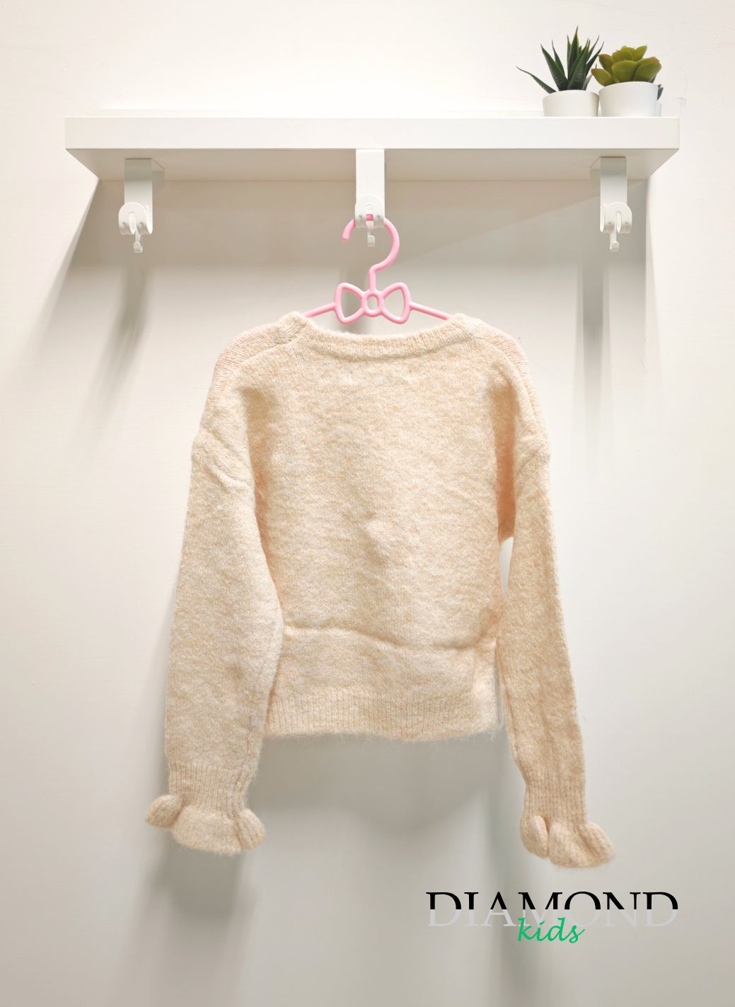 Maglioncino Bambina beige ponpon softly