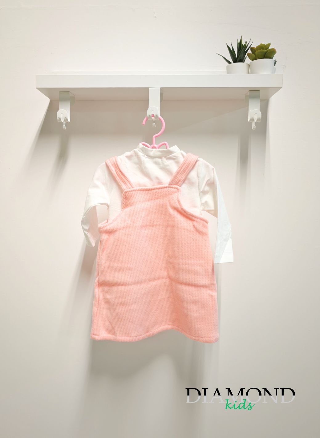 Completo Neonata Salopette rosa