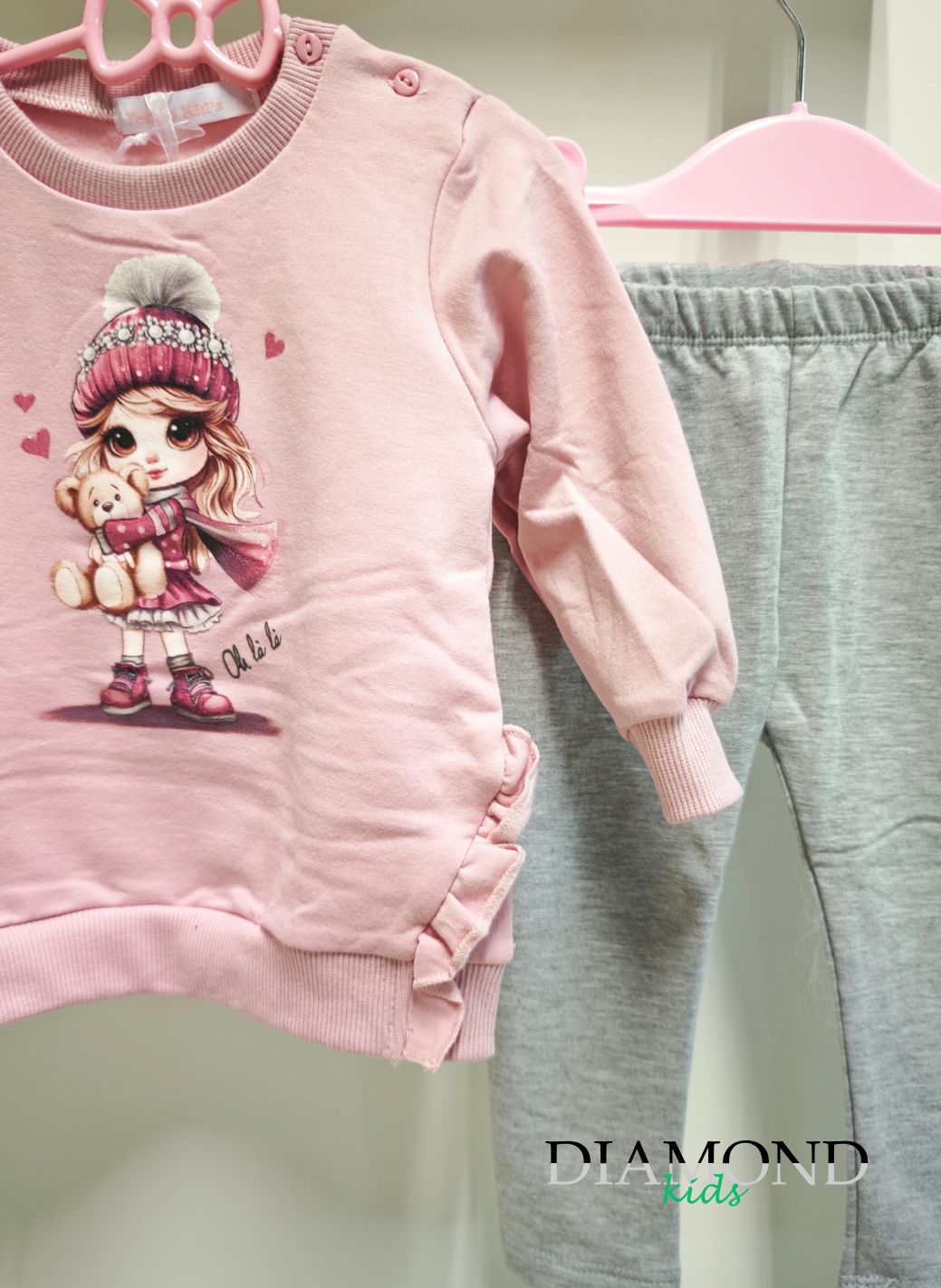 Completo Bambina Lilly rosa grigio