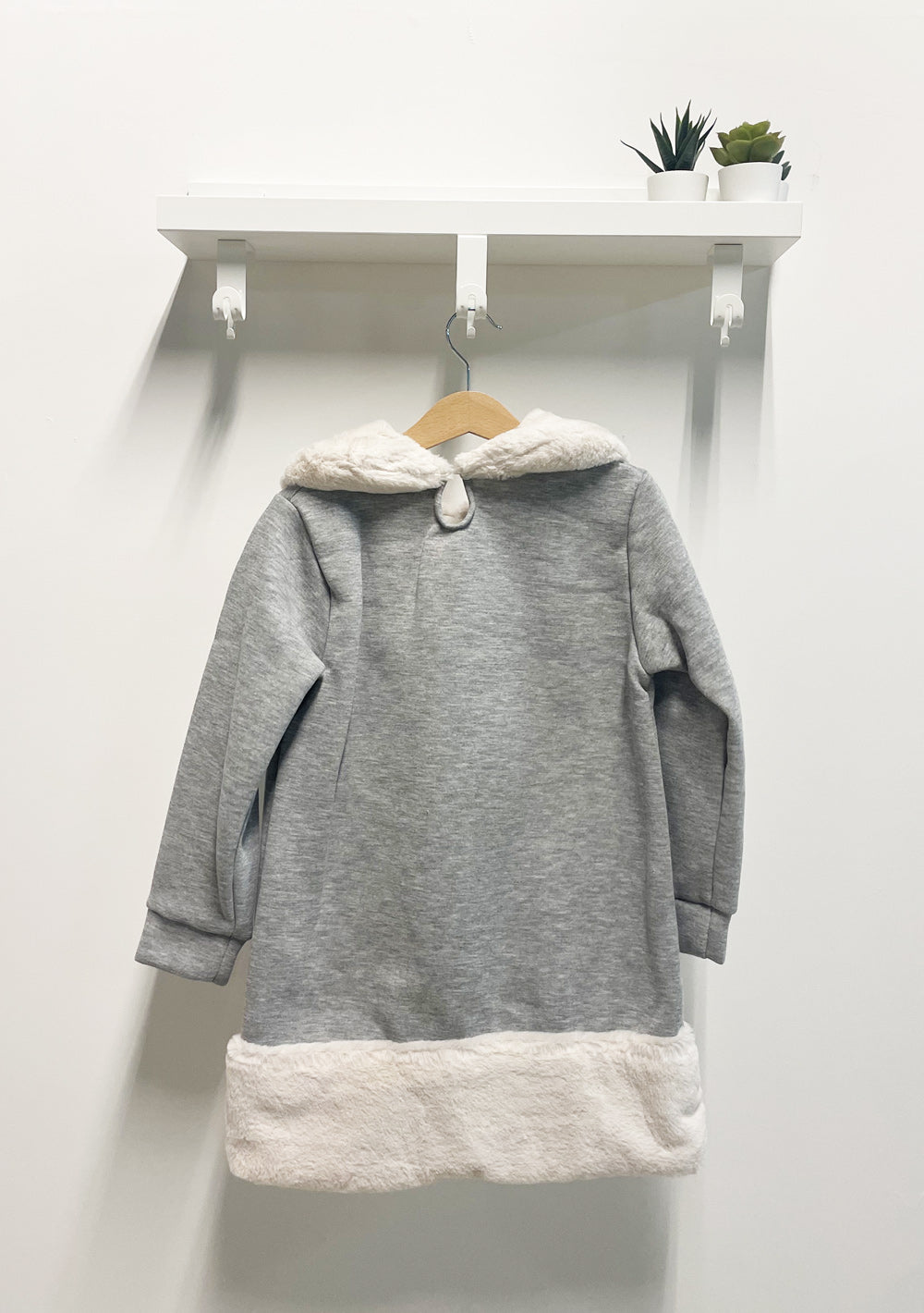 Snowman Gray Fur Baby Girl Dress