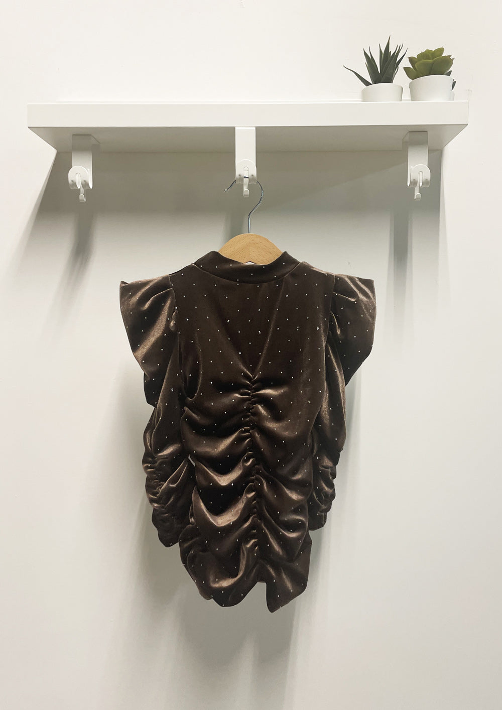 Sparkling Brown Ruffled Baby Dress