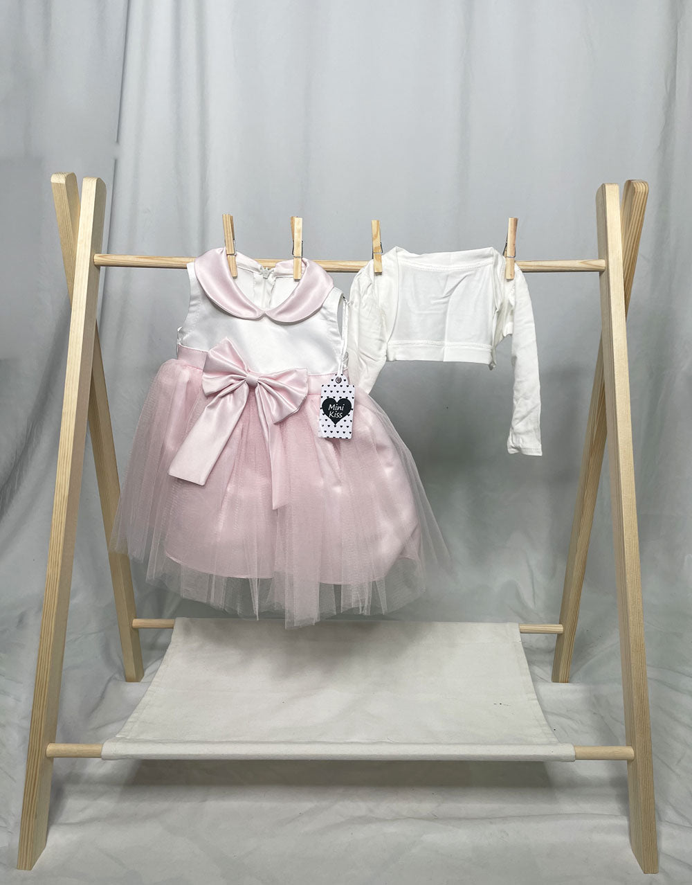 Baby Girl Princess Dress Tulle Pink White Bow