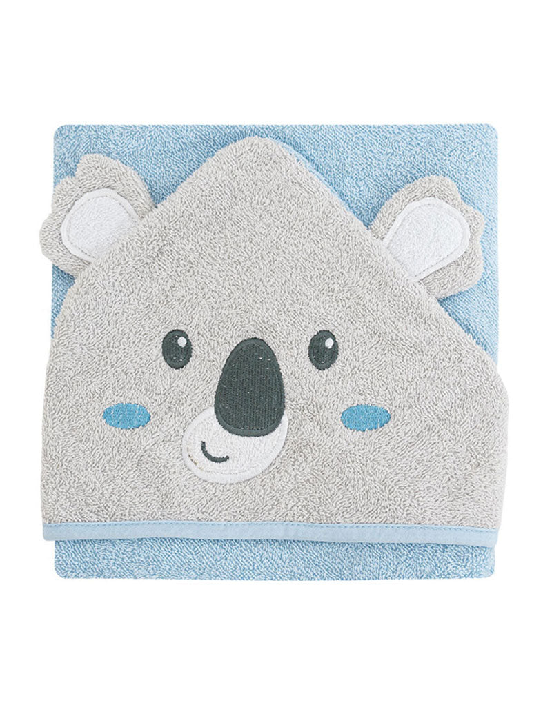 Accappatoio Neonato Orso grigio e azzurro