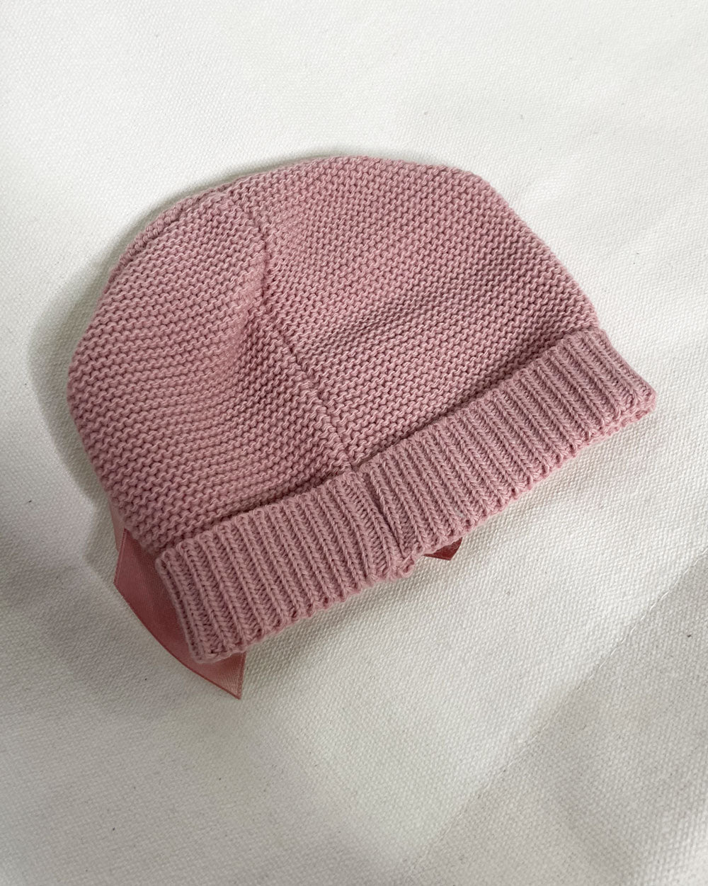 Cappellino Neonata fiocco rosa cipolla