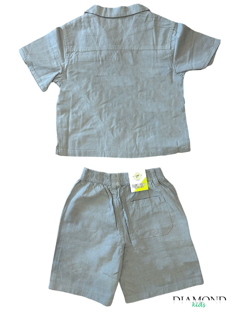 Completo Bambino Camicia Shorts verde