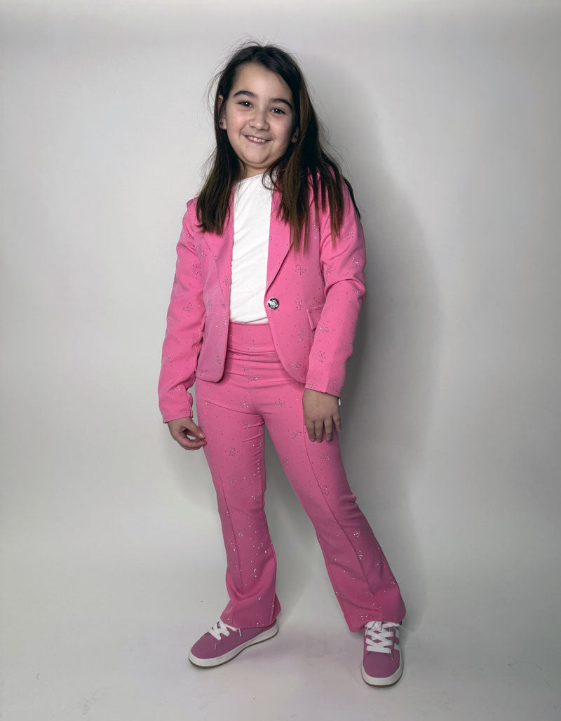 Completo Bambina Strass sparkling fucsia