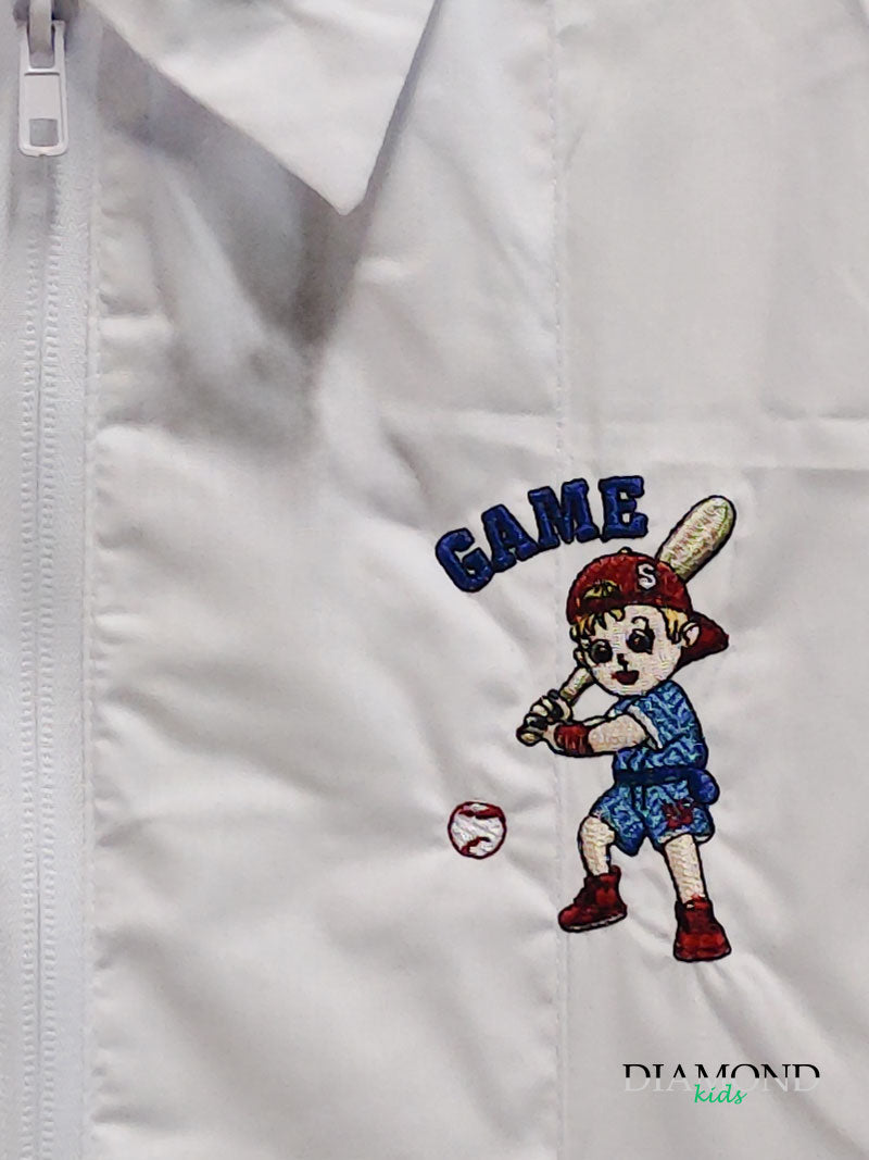 Grembiule Asilo Monostar Baseball bianco