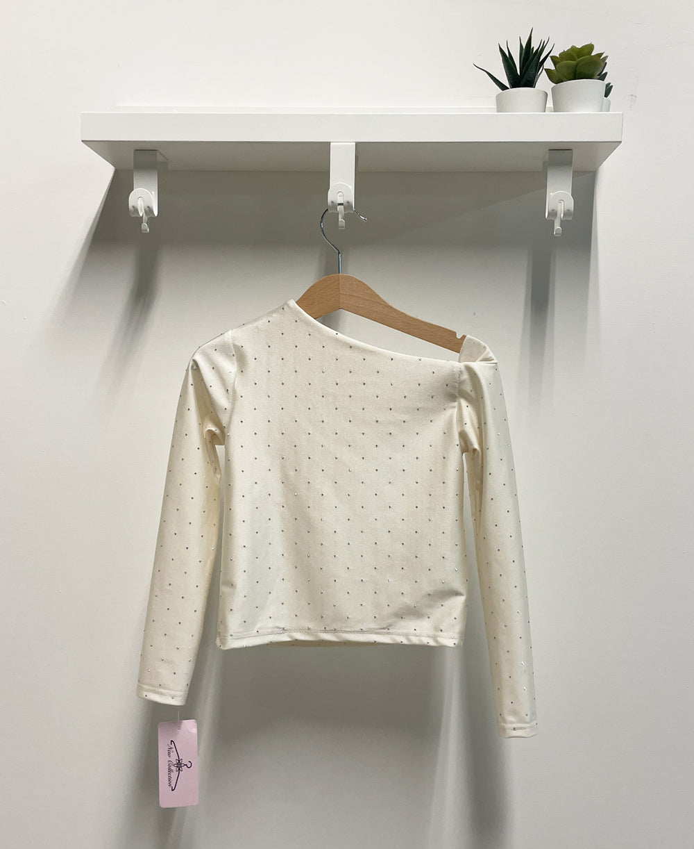 Maglia Bambina Kim Strass avorio drappeggiata