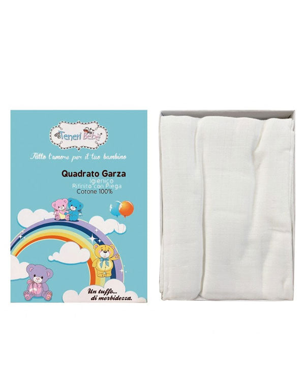 Set Neonato Teneri Bebè quadrati garza