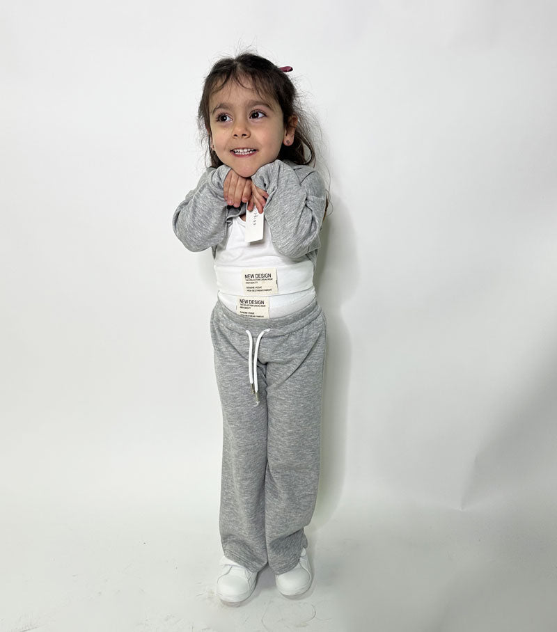 Completo Neonata Tuta grigio bianco