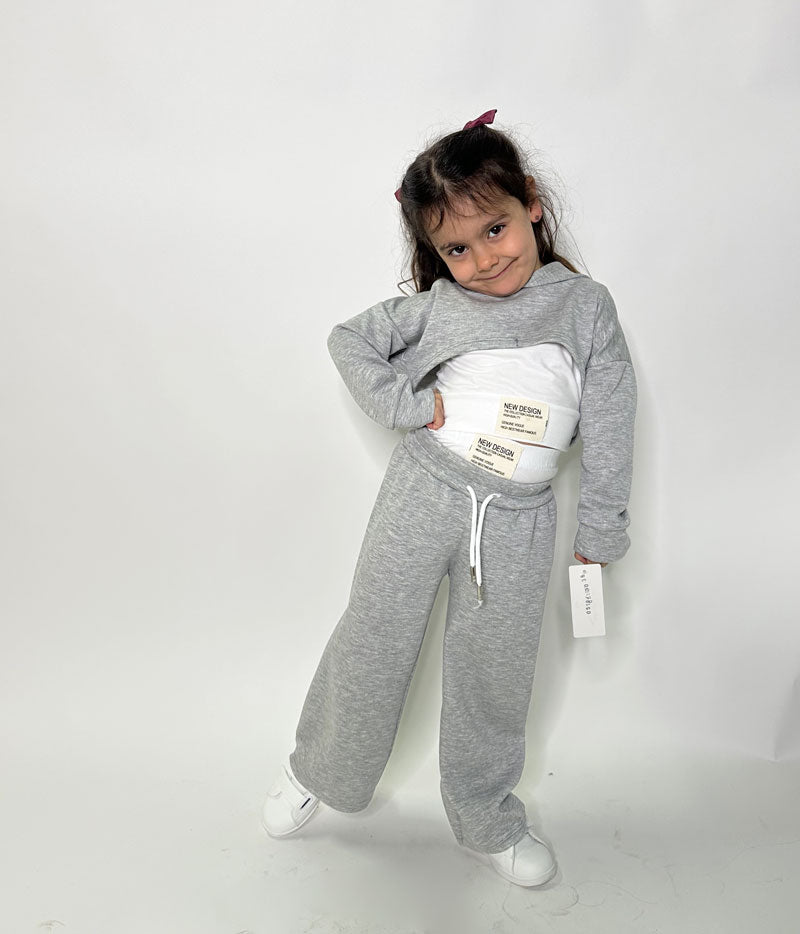 Completo Neonata Tuta grigio bianco