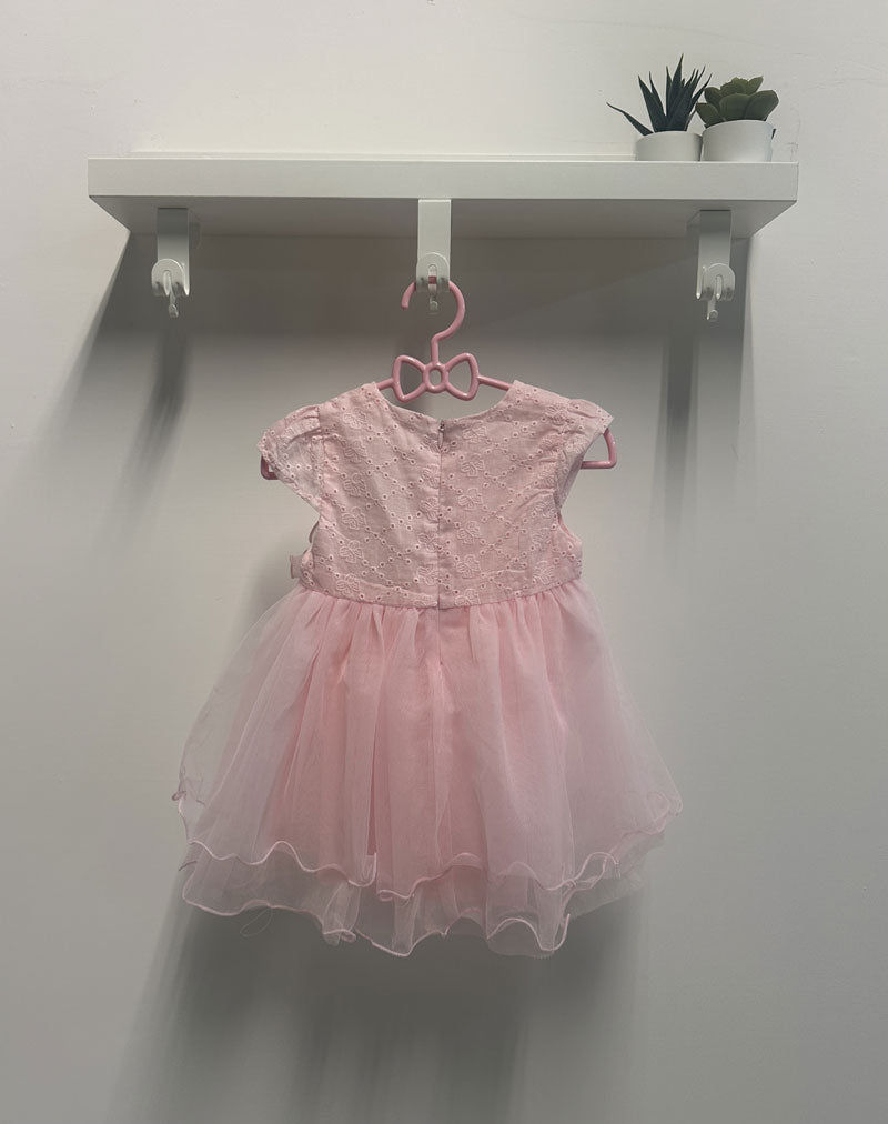 Abito Neonata fiore tulle rosa