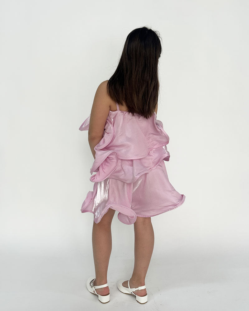 Abito Bambina Volant rosa lilla