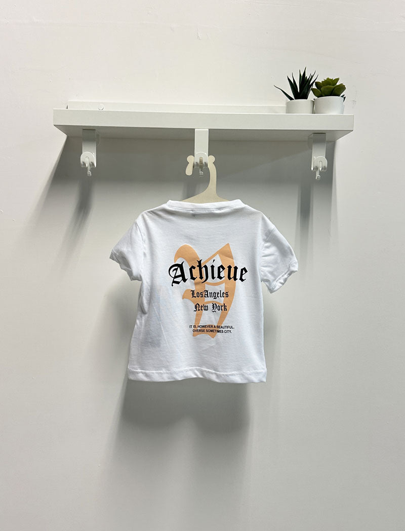T-shirt Neonato Achieve bianca