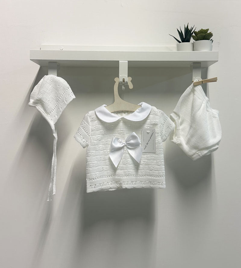 Completo Neonata Filo fiocco bianco grande