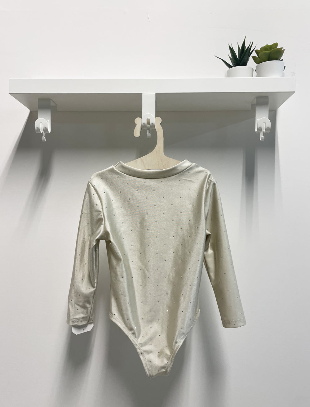 Body Baby Girl Rhinestone Cream Long Sleeve