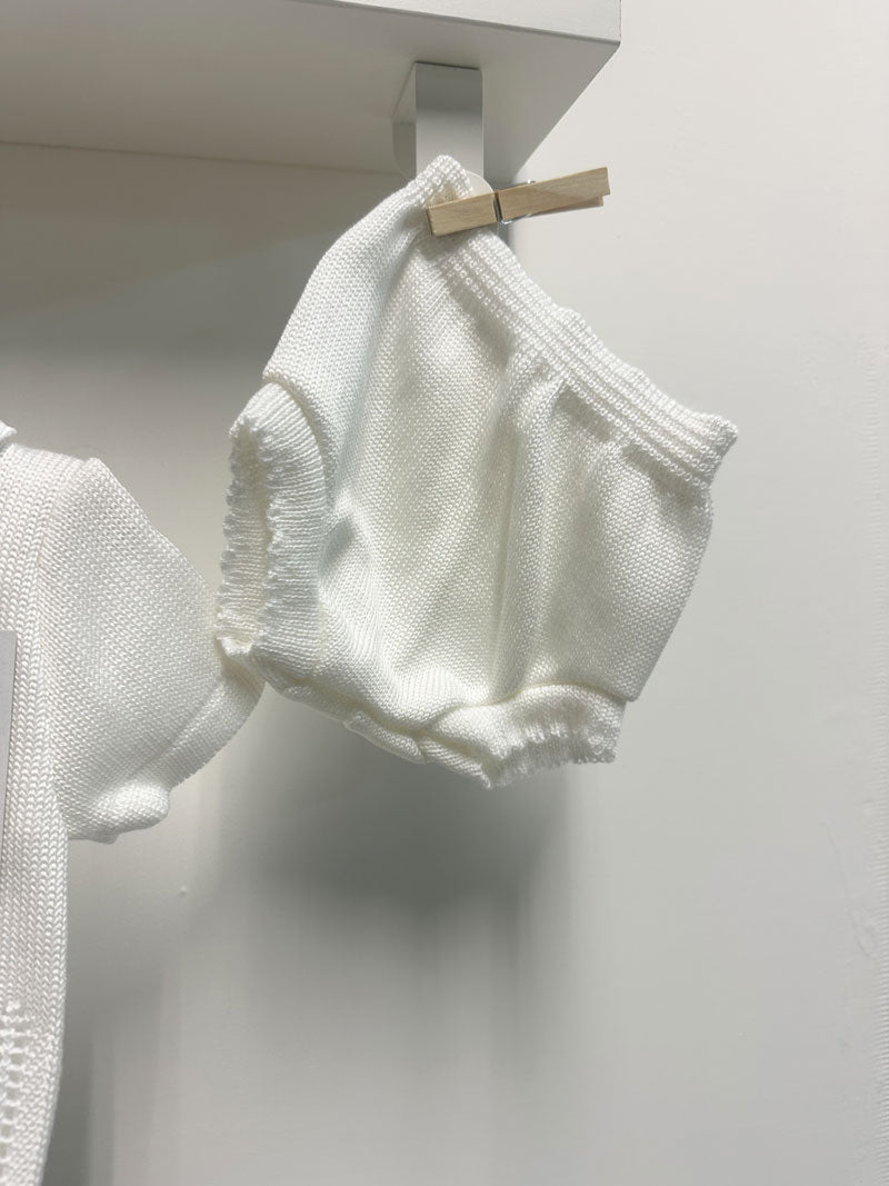 Completo Neonato Filo Bottoncini bianco