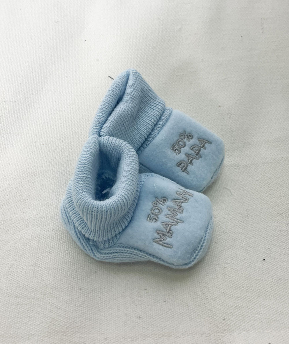 Calzini Neonato maman papa azzurri