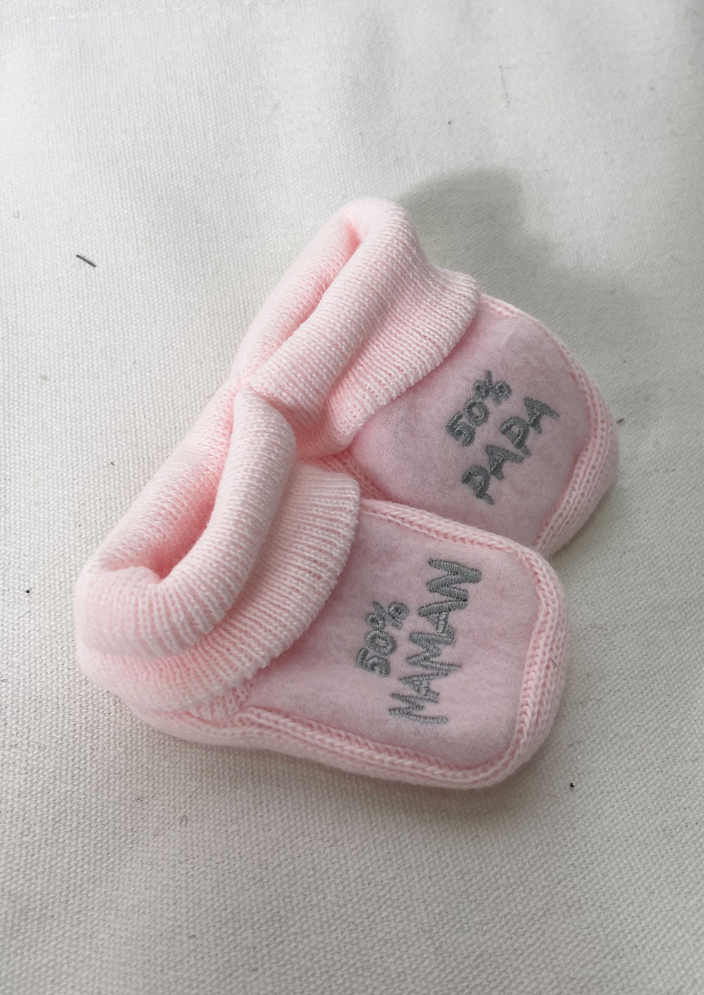 Calzini Neonato maman papa rosa