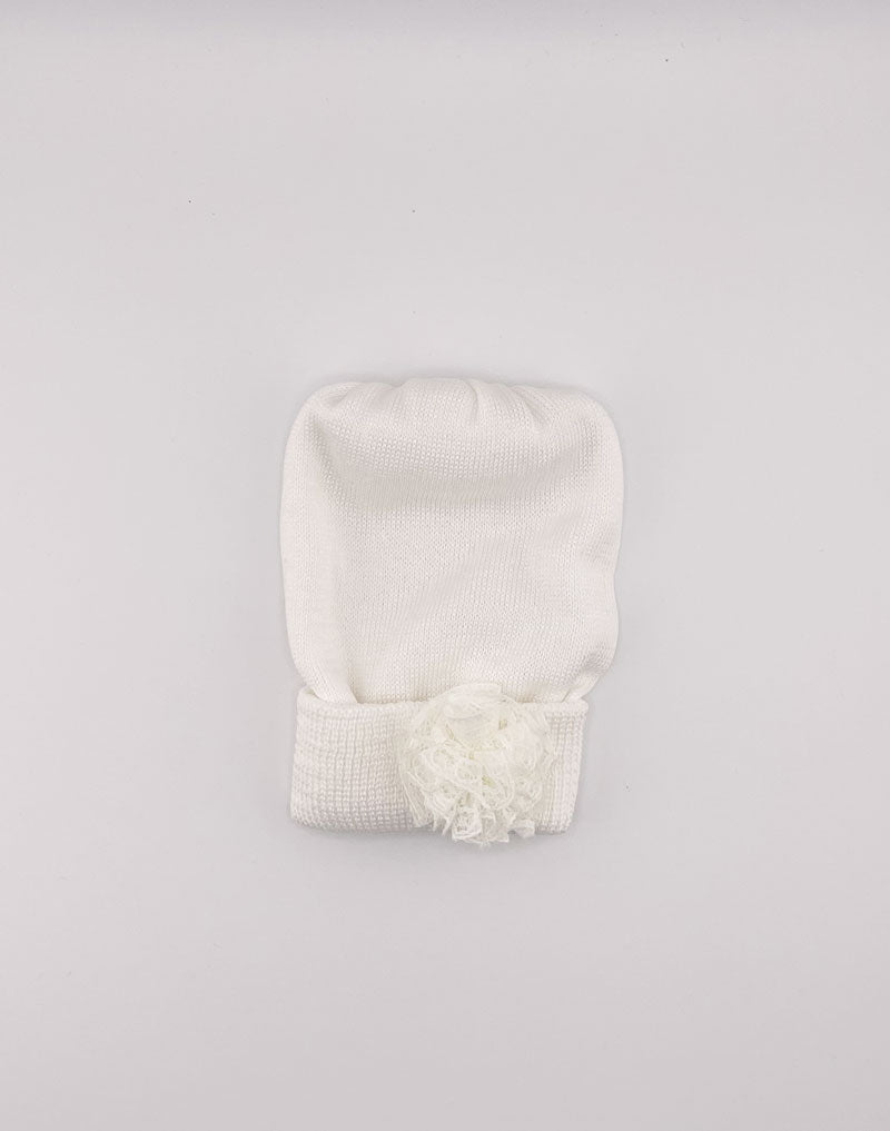 Cappellino Neonata corredino Che chic panna