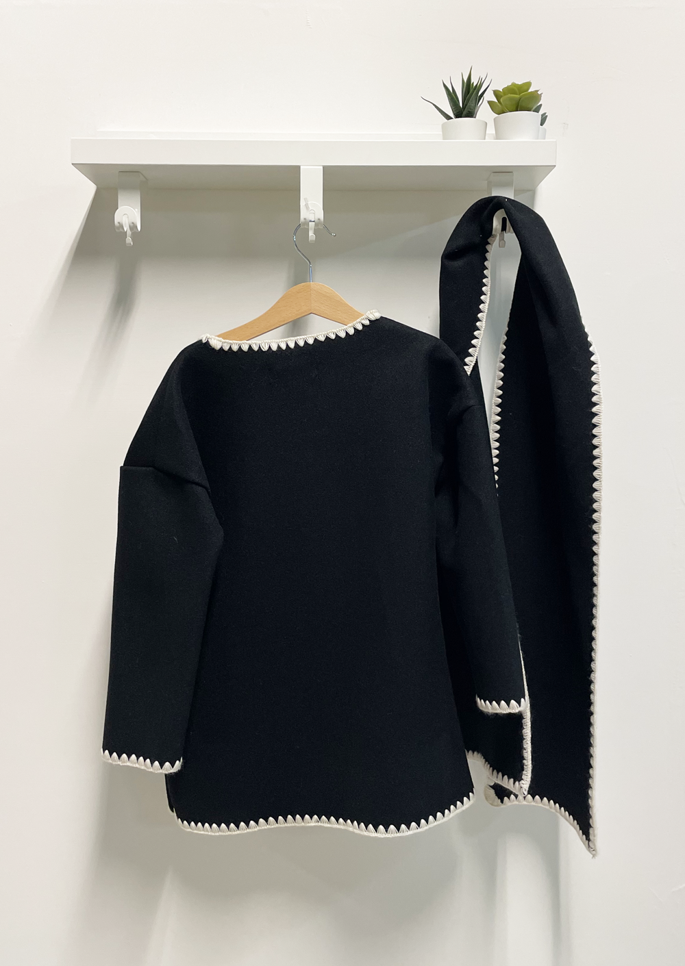 Cappotto Bambina Miss sciarpa nero
