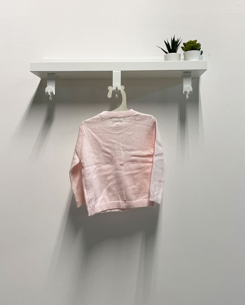 Cardigan Neonata doll rosa traforato