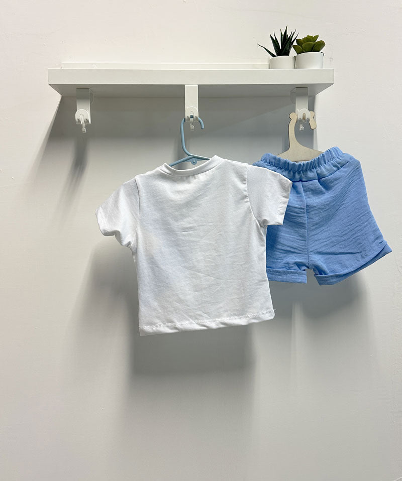 Completo Neonato Line azzurro