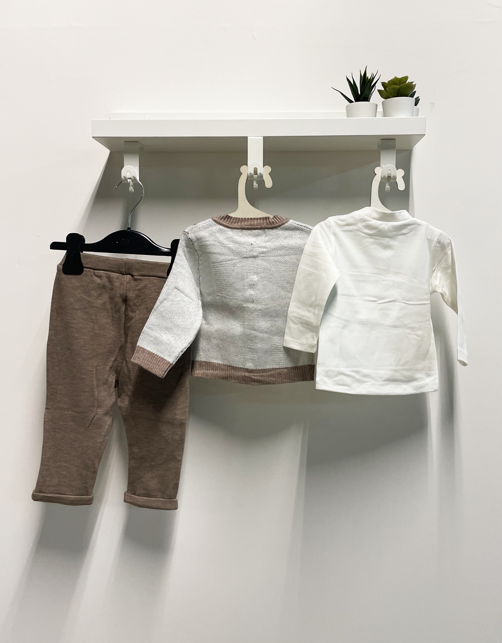 Sheep Baby Girl Set, Blue and Beige