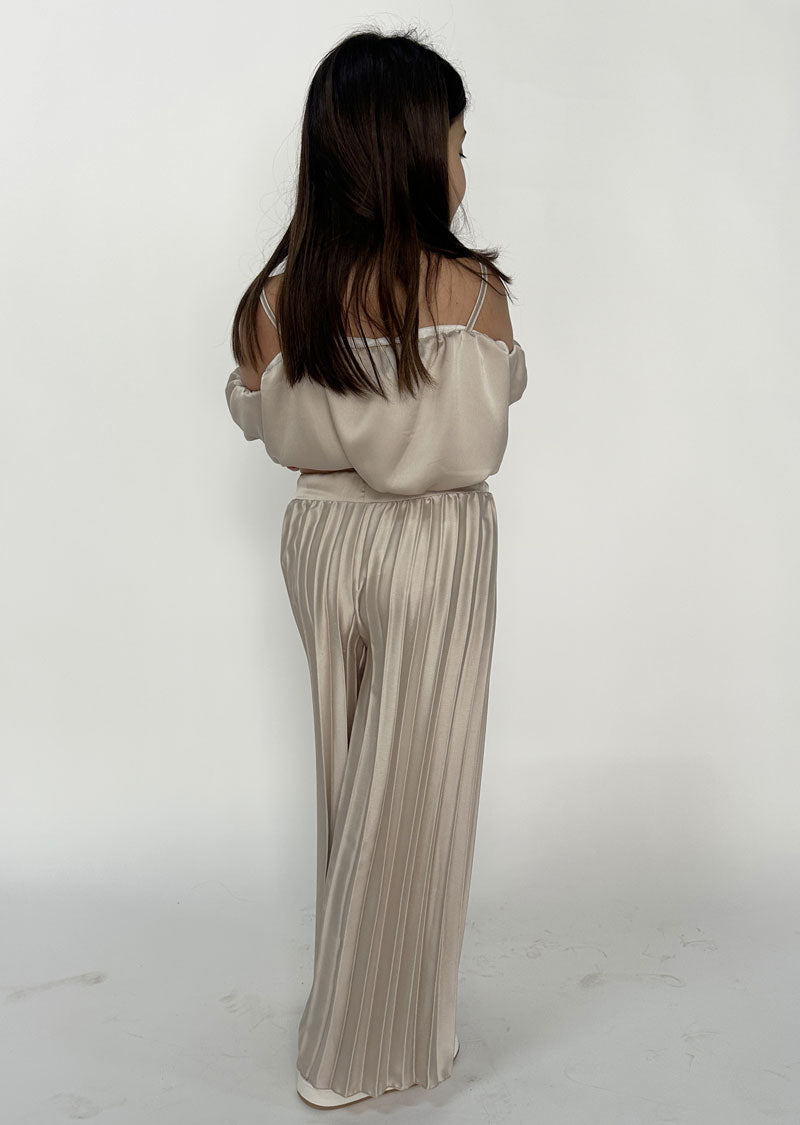Completo Bambina Plissè beige
