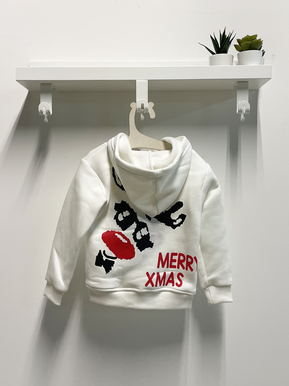 Merry Xmas Baby Sweatshirt White Hood