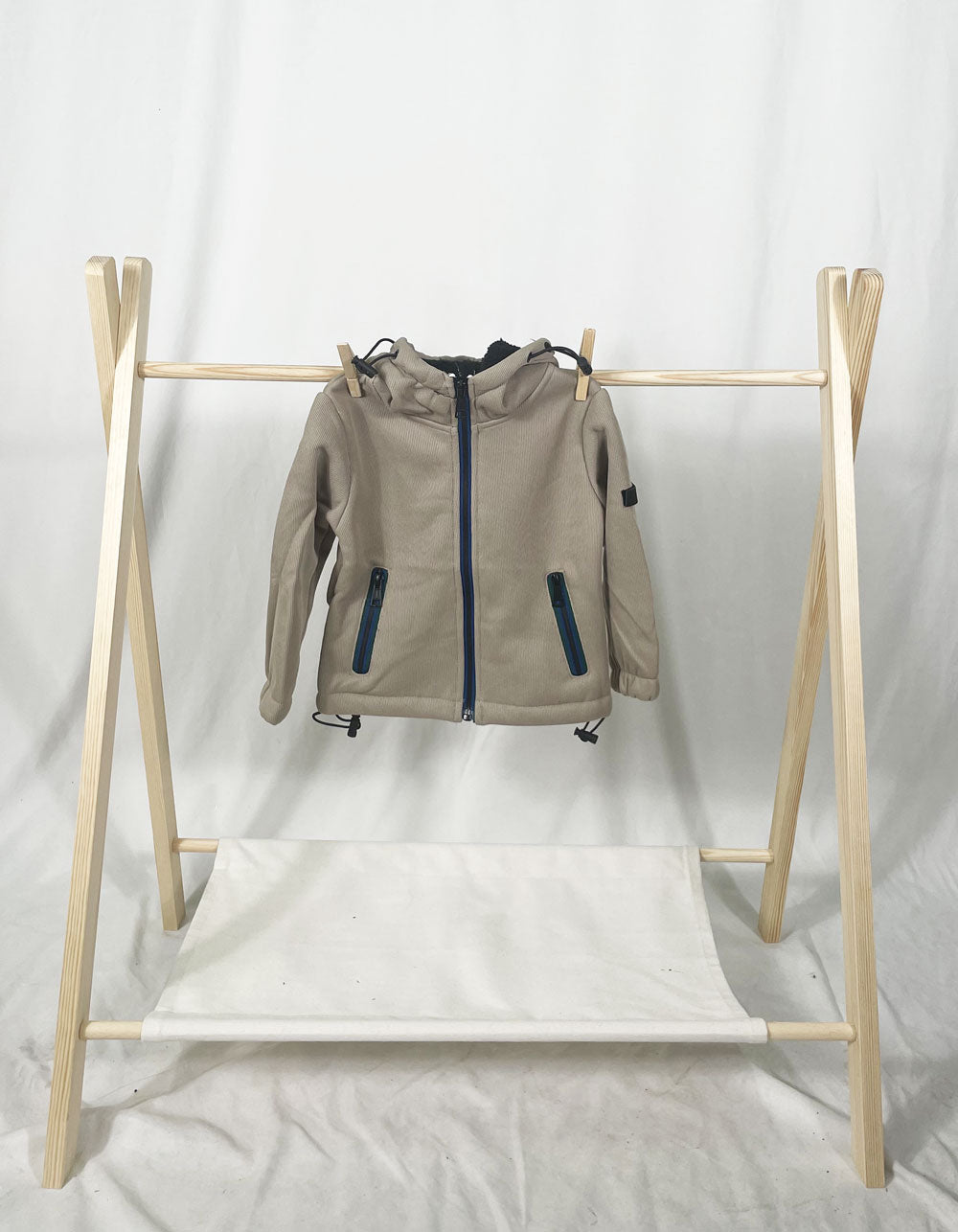 Beige fleece baby jacket sweatshirt