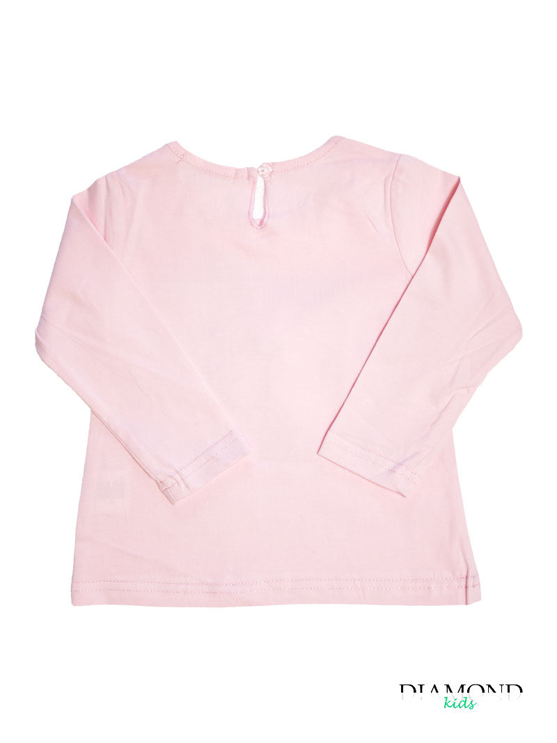 T-shirt Neonata bear fiocchi rosa
