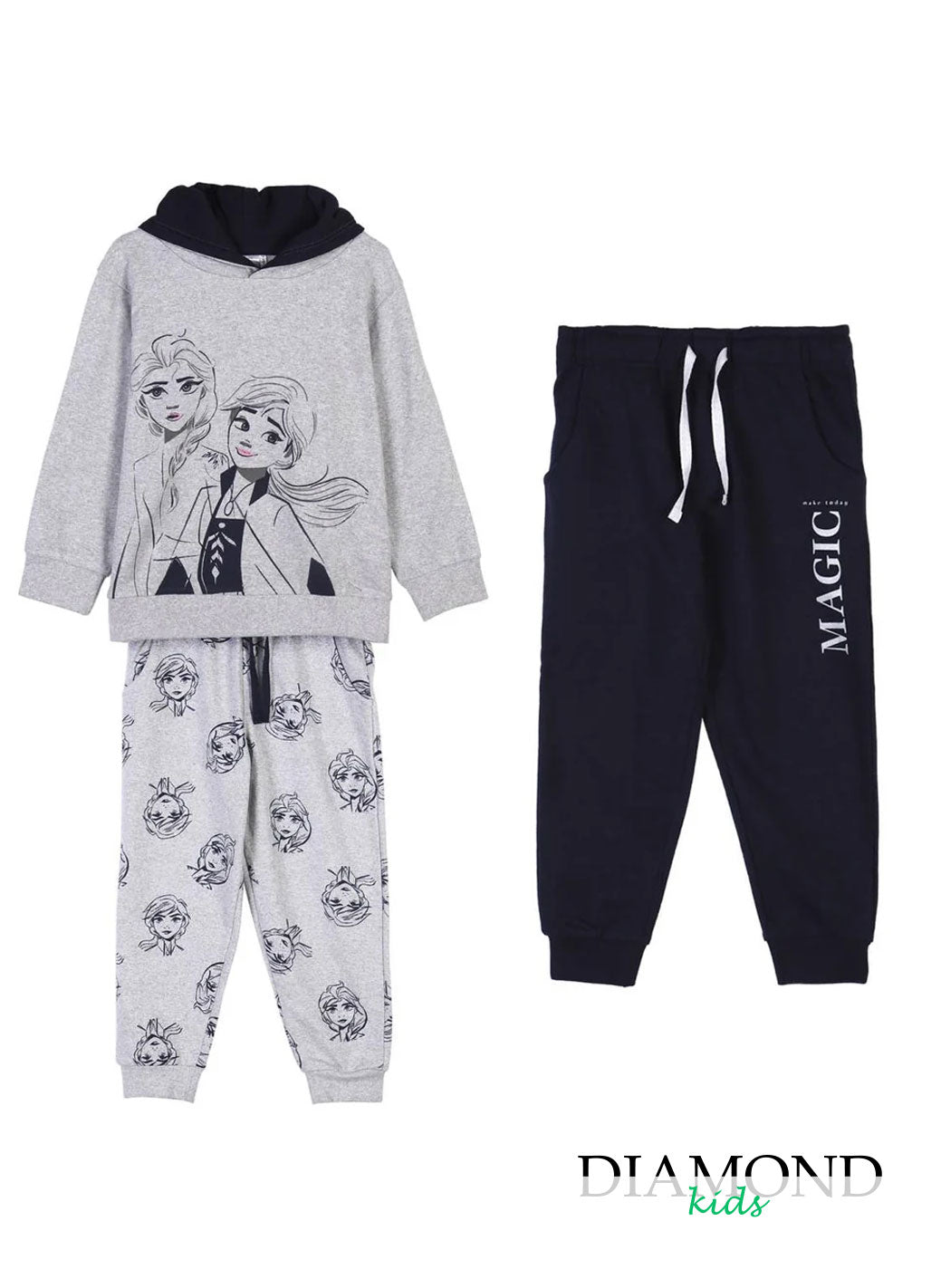 Completo Bambina Frozen Disney grigio