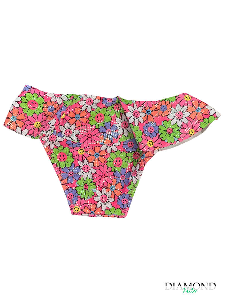 Costume Neonata fiori smile fucsia