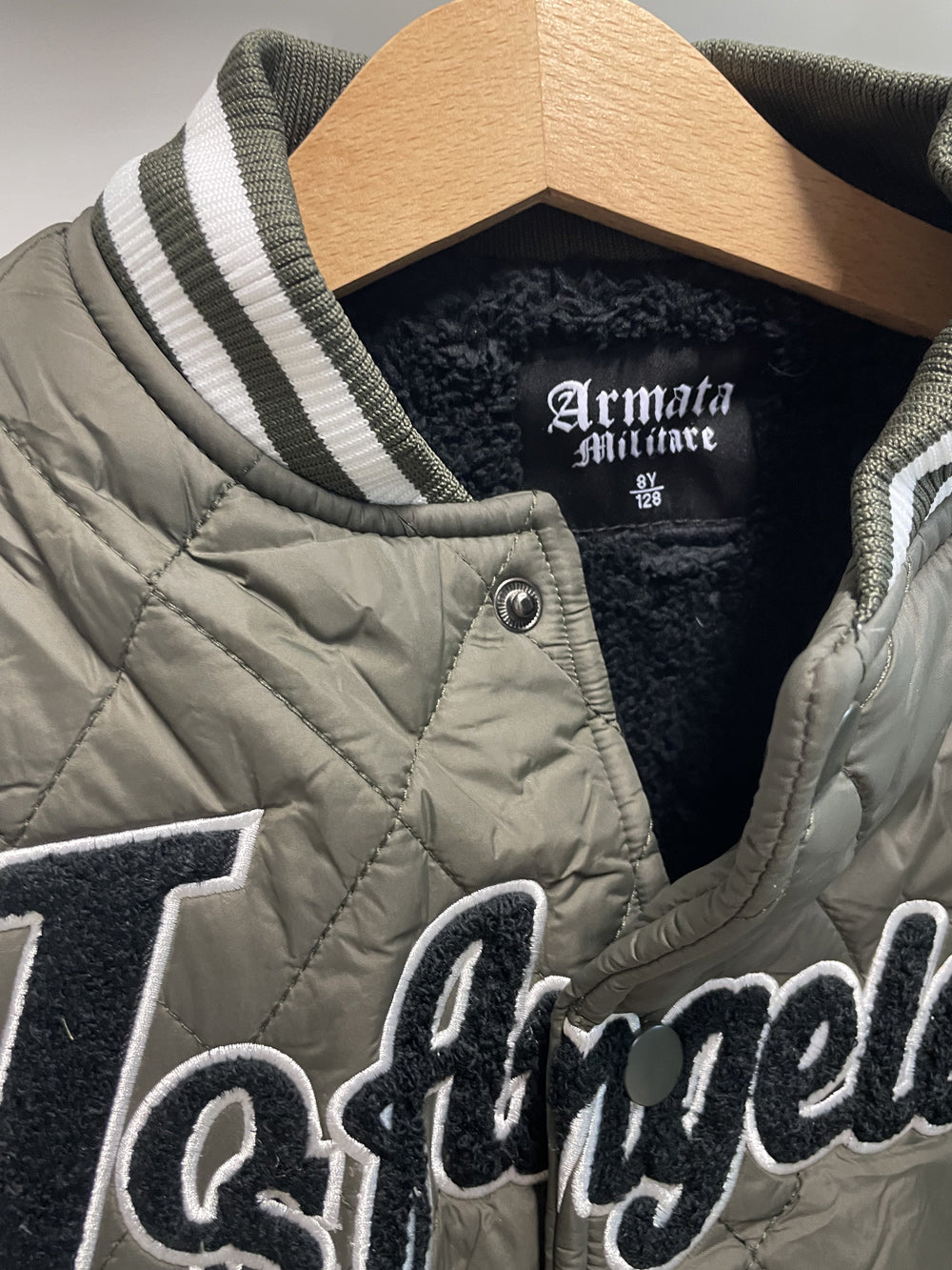 Green Quilted Los Angeles Kids Jacket
