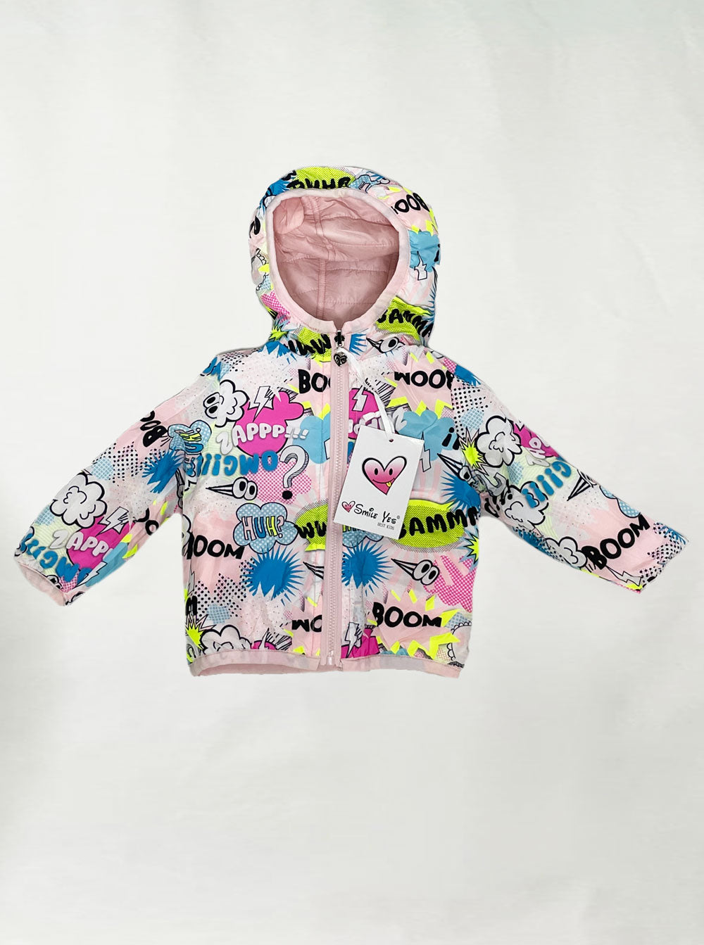 Giubbino baby Double Pop con cappuccio multicolor reverse