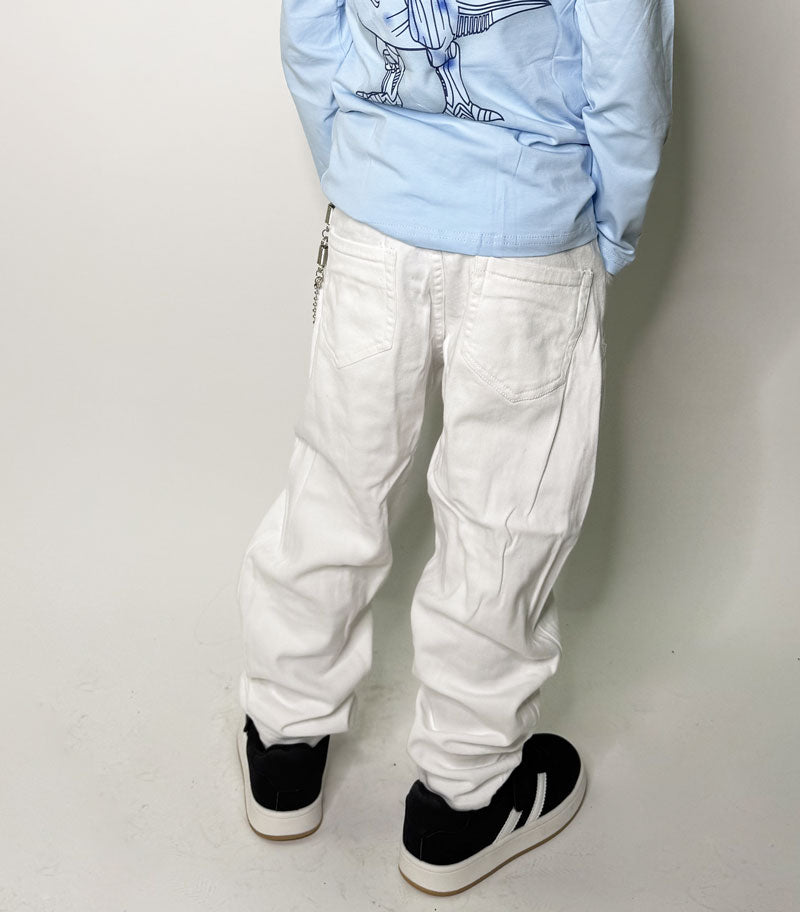 Pantalone Bambino Destroyed bianco