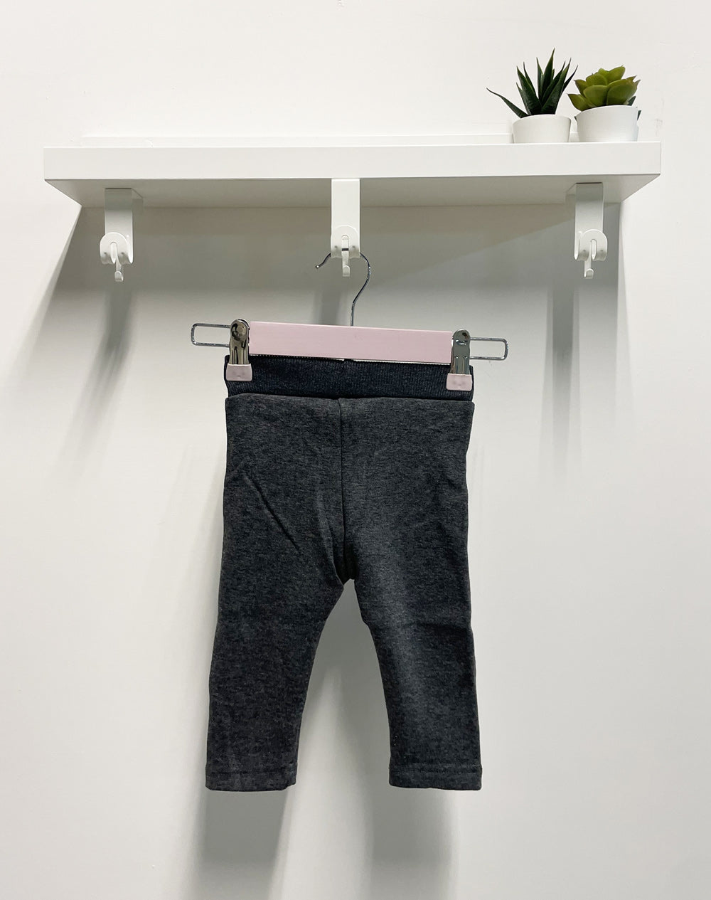 Baby Leggings Hearts Plush Grey