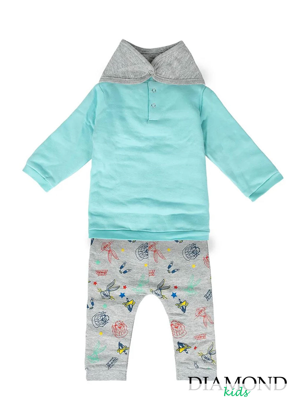 Completo Neonato Looney Tunes verde acqua