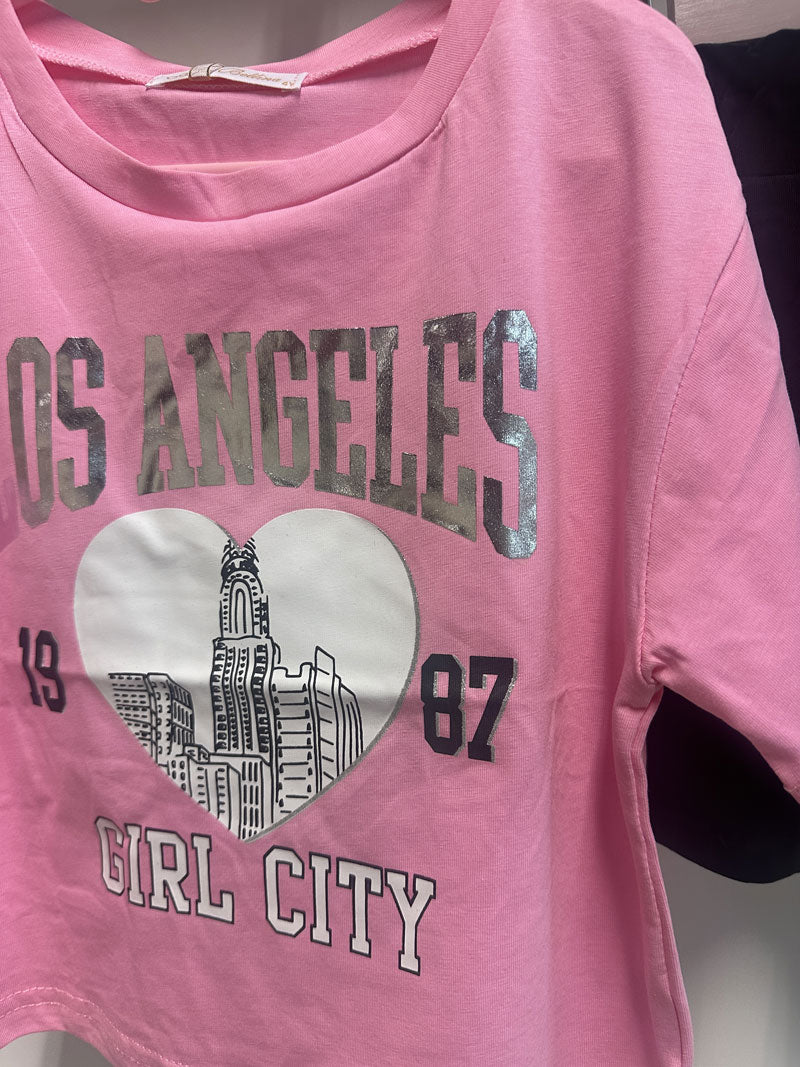 Completo Bambina Los Angeles rosa