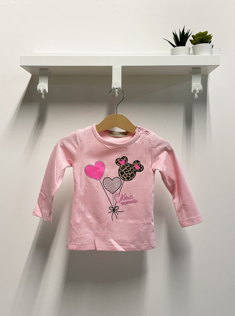 Baby Girl Mickey Mouse Animalier T-shirt Pink