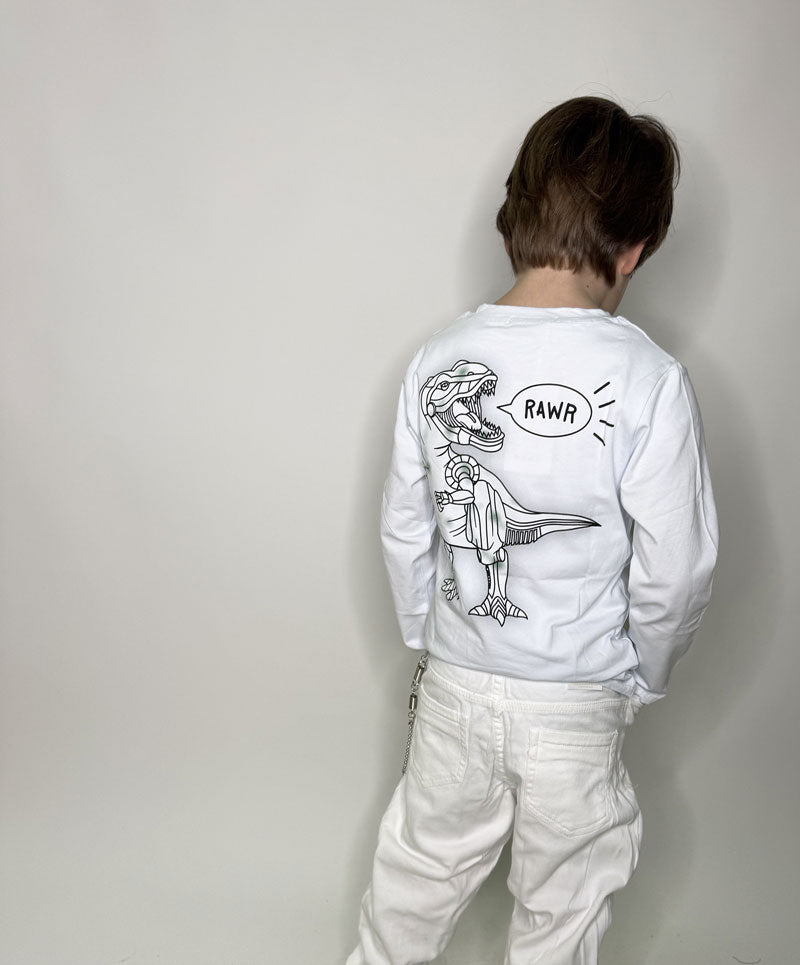 T-shirt Bambino Dino bianca