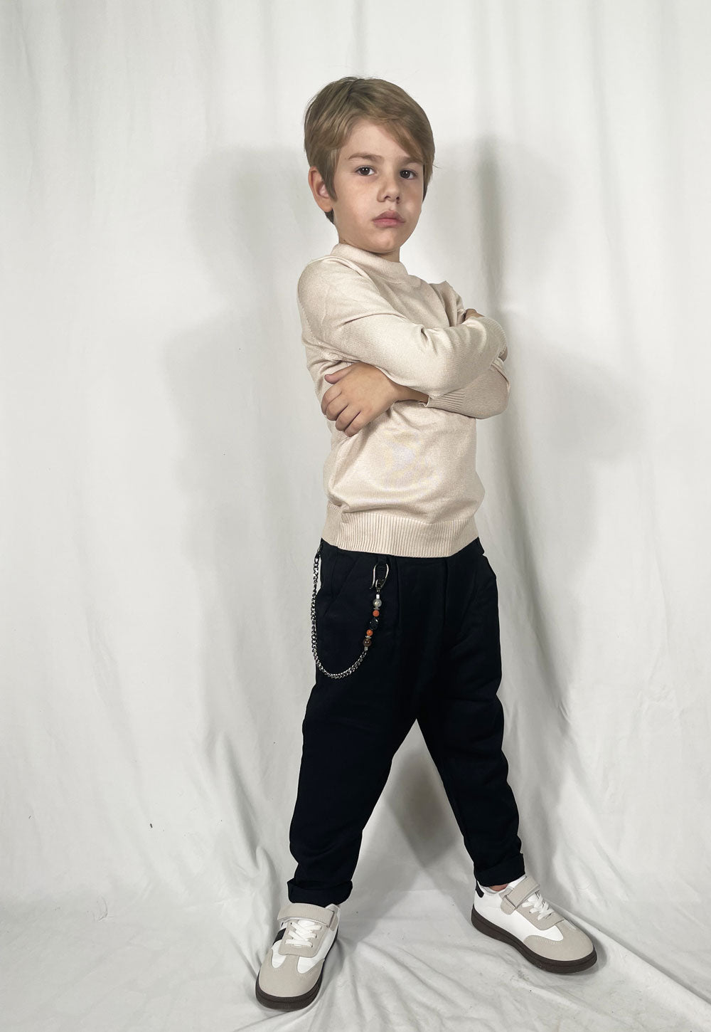Baby Chic Beige Warm Modal Turtleneck