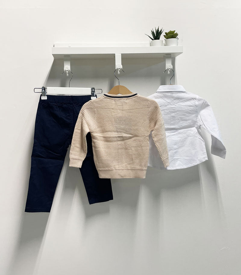 Completo Neonato Papillon beige nero