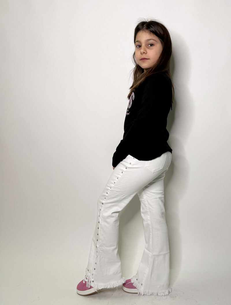 T-shirt Bambina Paris nera e rosa