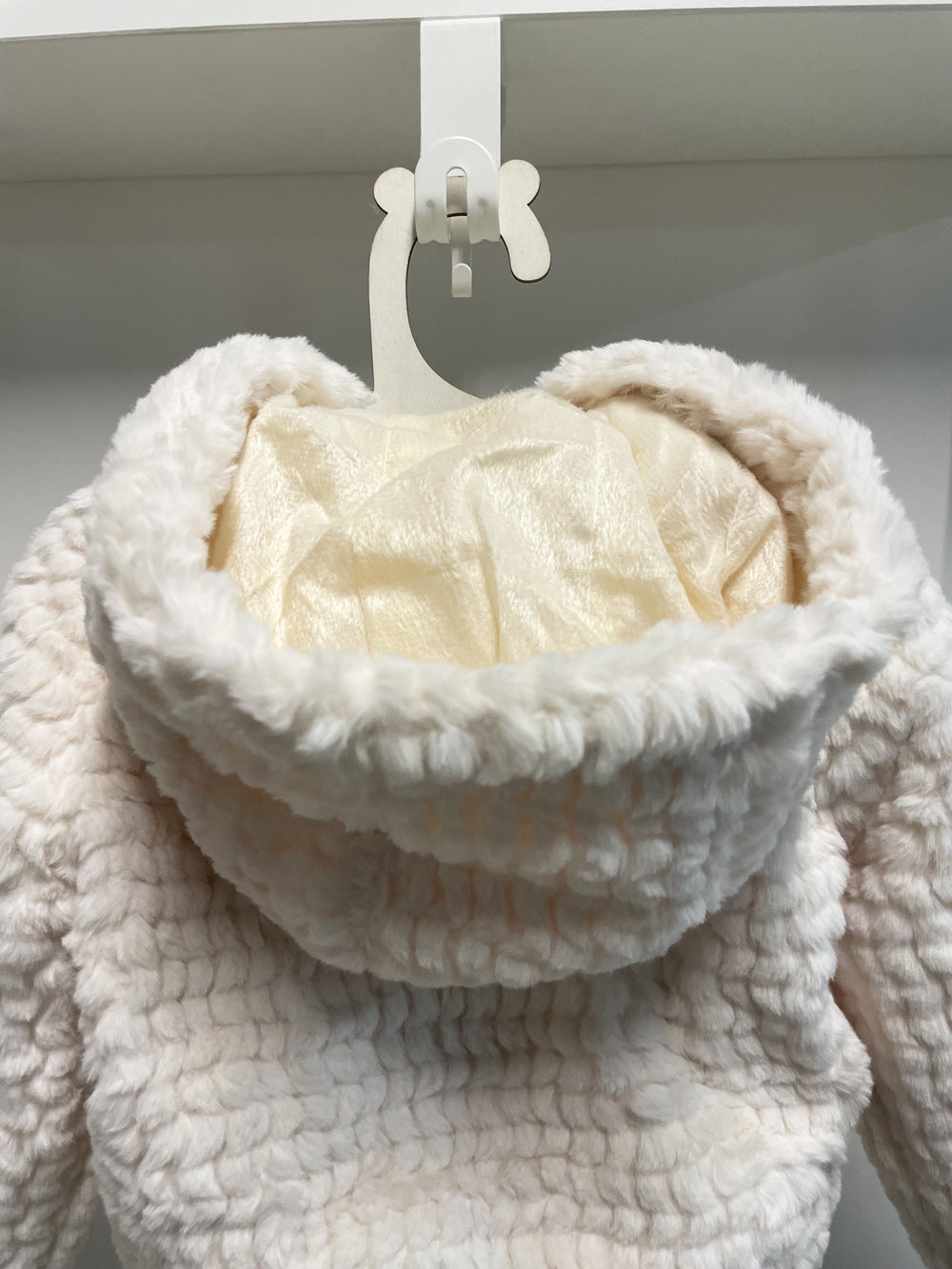 Pelliccia Neonata Heart Love panna
