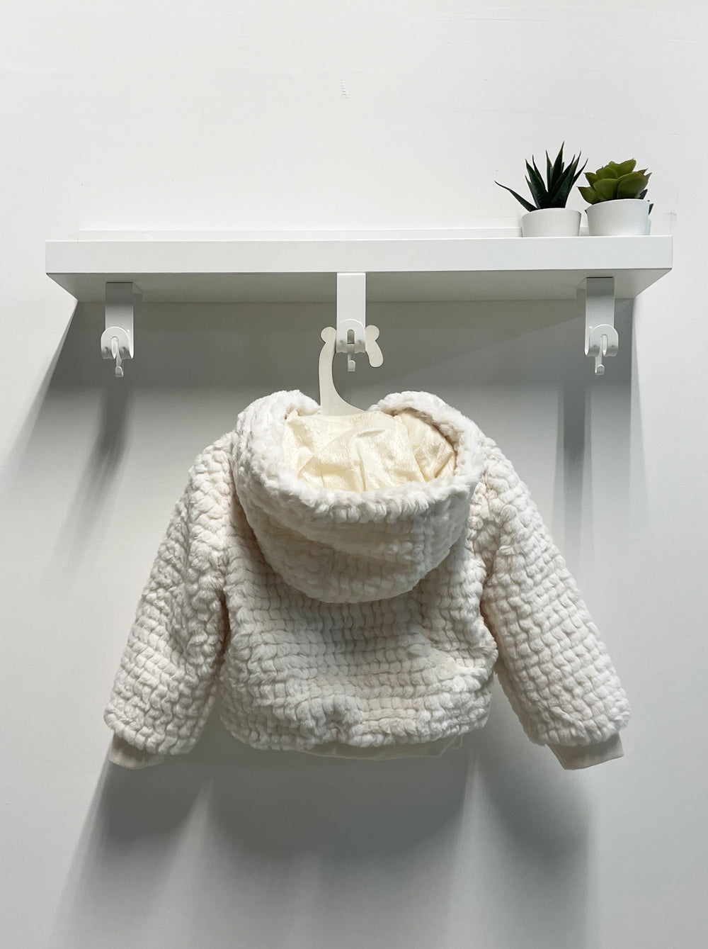 Pelliccia Neonata Heart Love panna