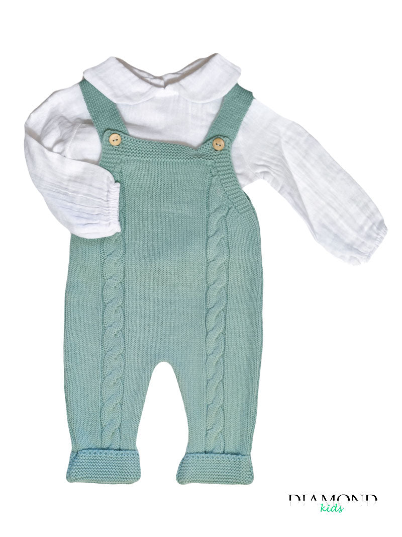 Completo Neonato MyBabyChic Salopette verde menta