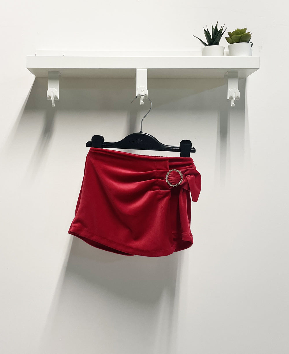 Skorts Girls Jewel Red Chenille