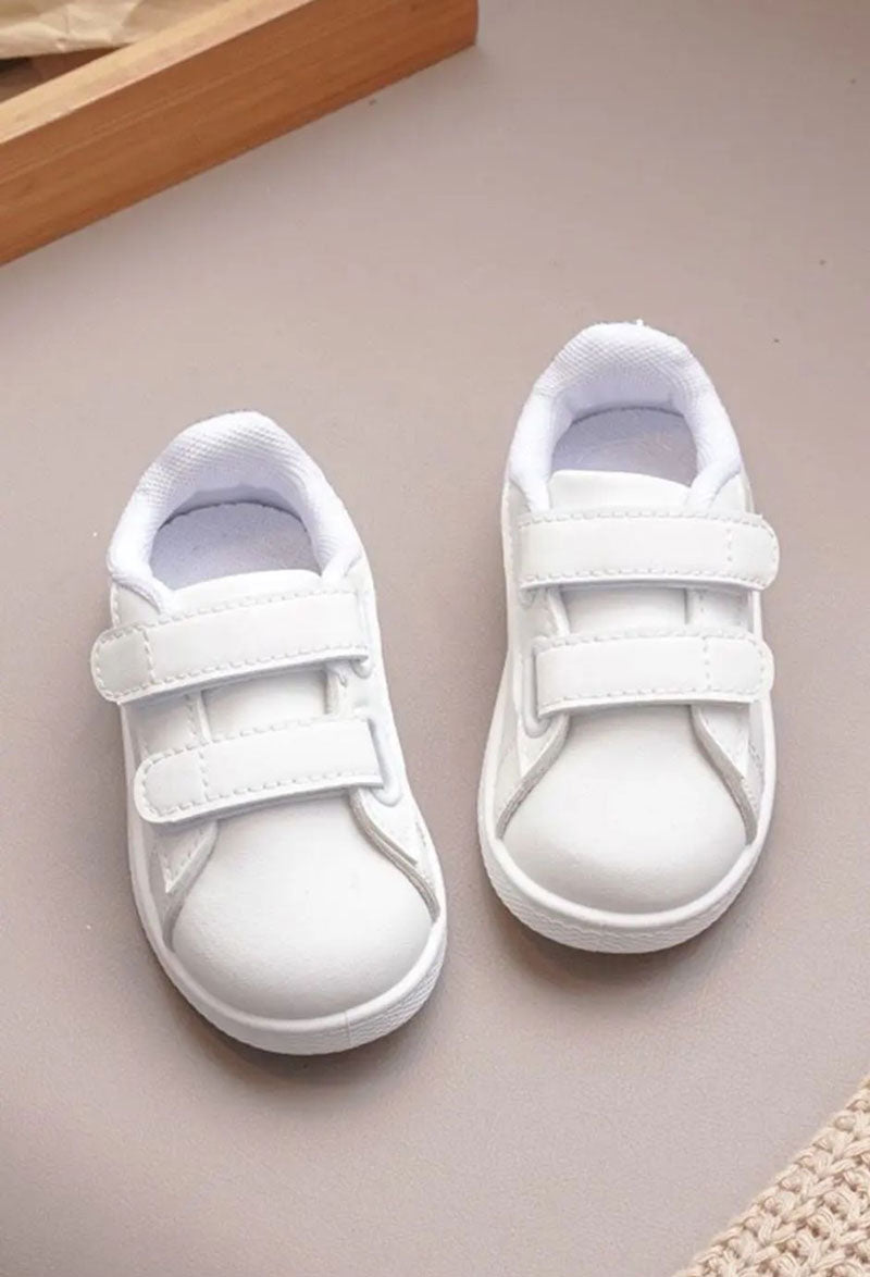 Sneakers Bambina glitter bianche argento